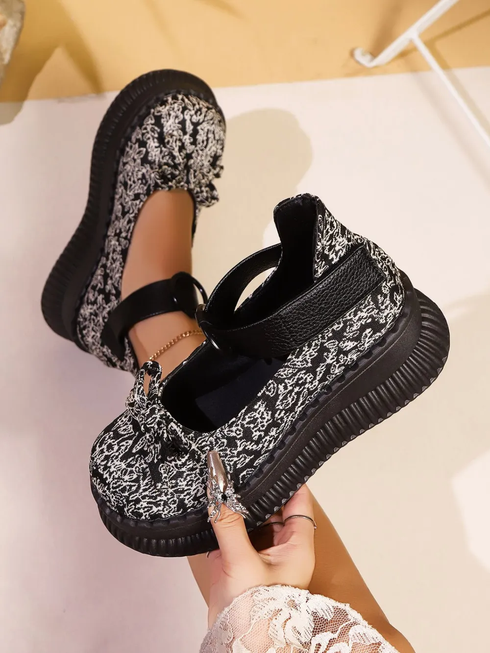 Bow Round Toe Platform Loafers, image 2