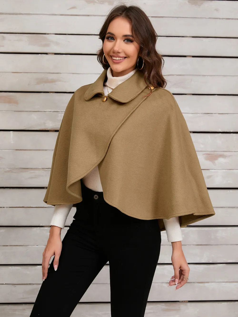 Collared Neck Cropped Cape, image 14