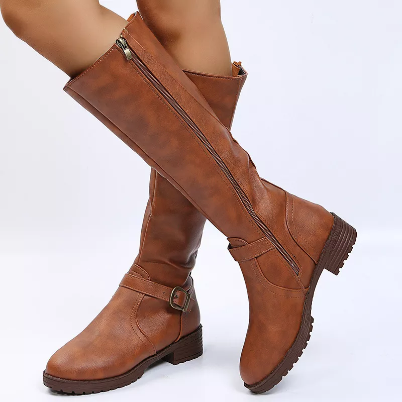 Round Toe Block Heels Boots, image 16