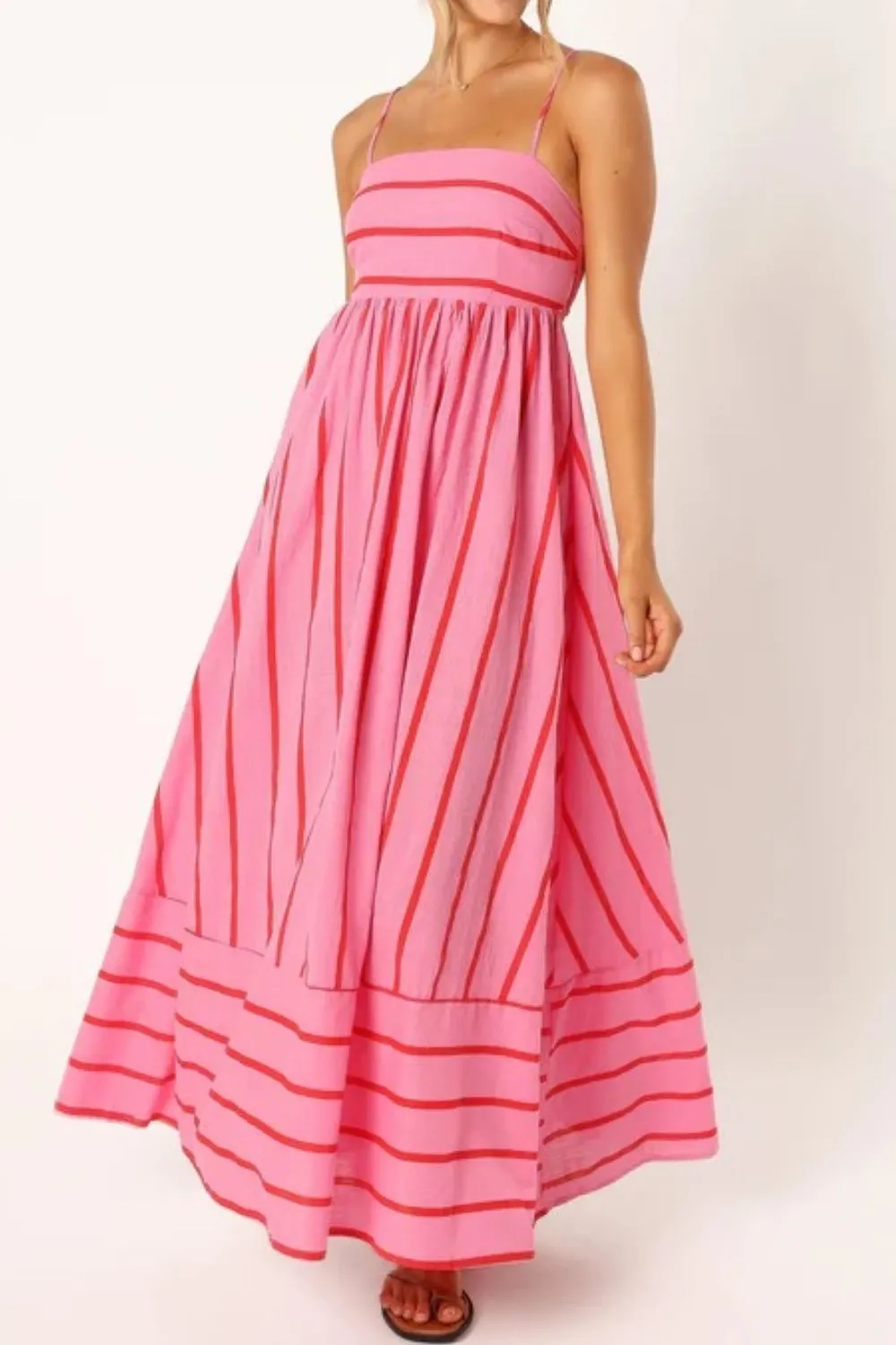 Striped Square Neck Cami Dress, image 2