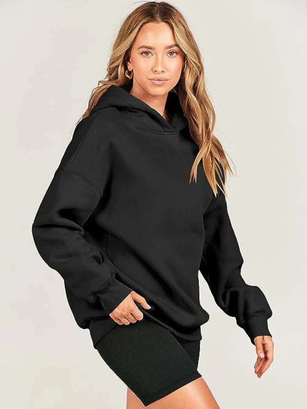 Dropped Shoulder Long Sleeve Hoodie, image 14