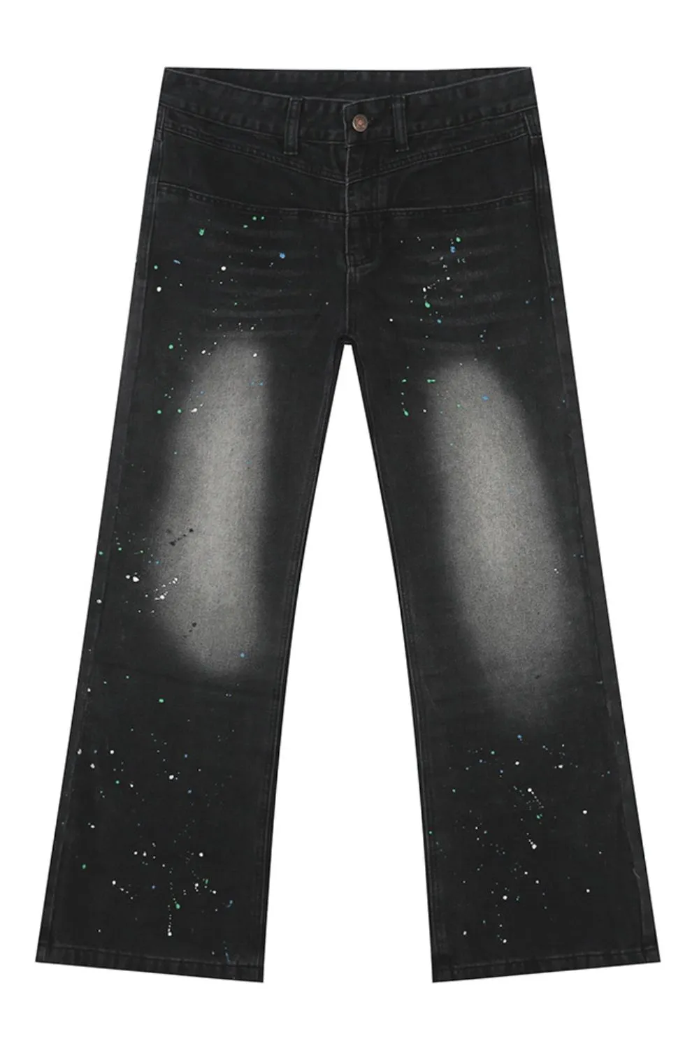 Splash Ink Washed Jeans with Pockets