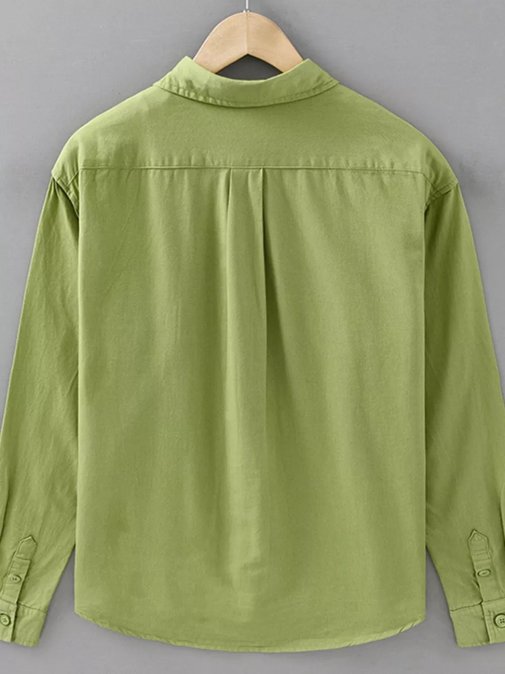 Men's Plus Size Casual Solid Color Long Sleeve Shirt, image 4