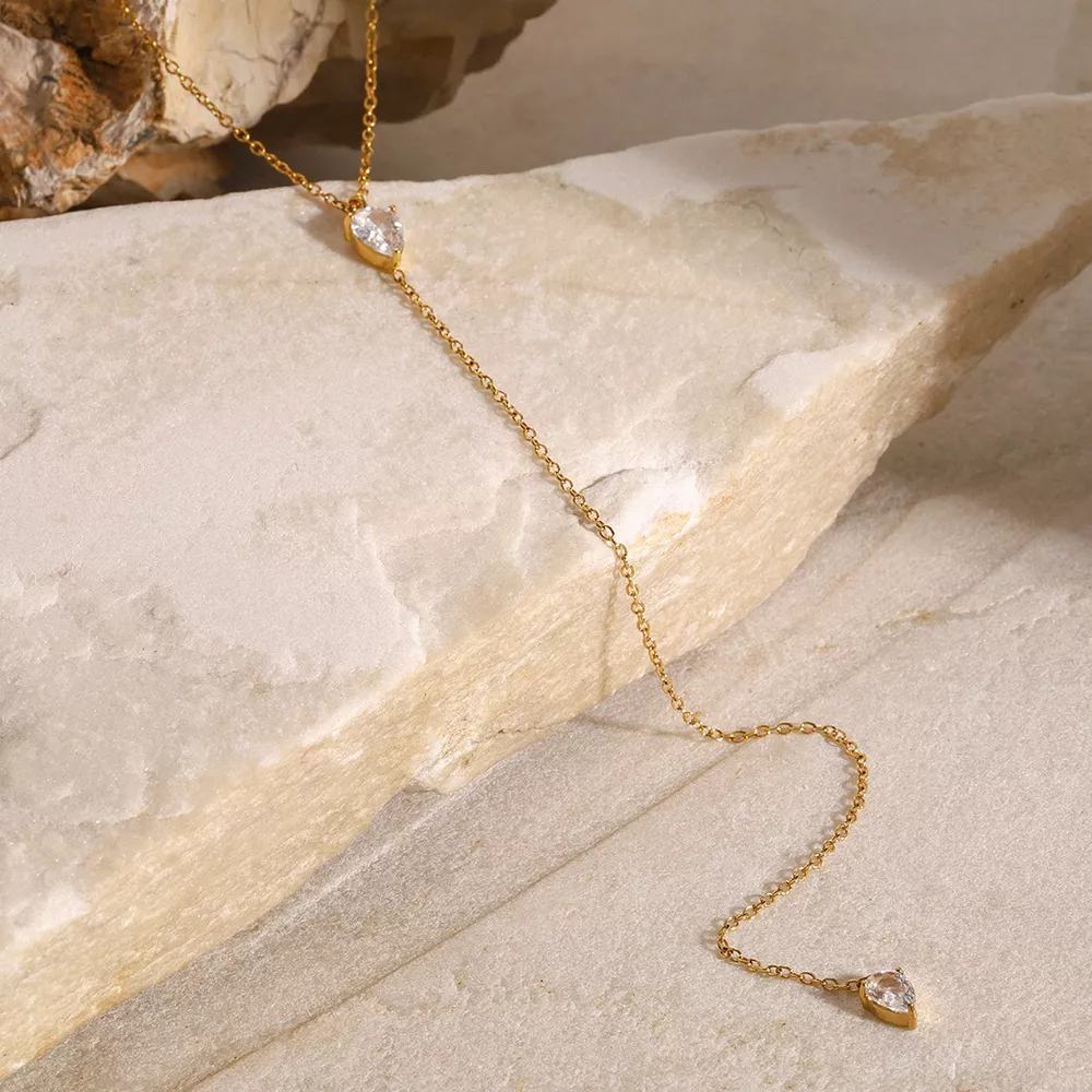 18K Gold-Plated Zircon Chain Necklace, image 5