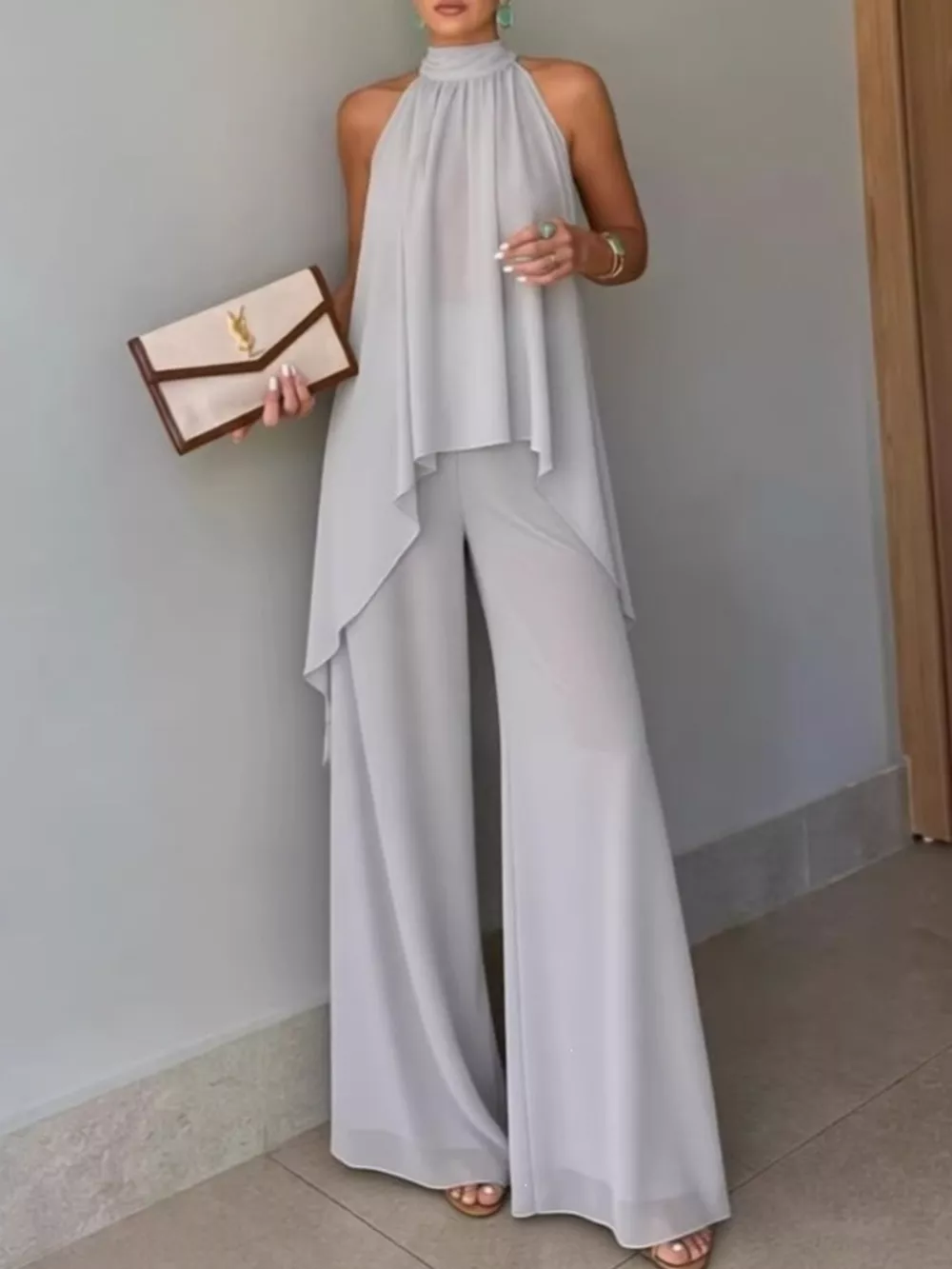 Full Size High-Low Sleeveless Top and Wide-Leg Pants Two-Piece Set Plus Size, image 13