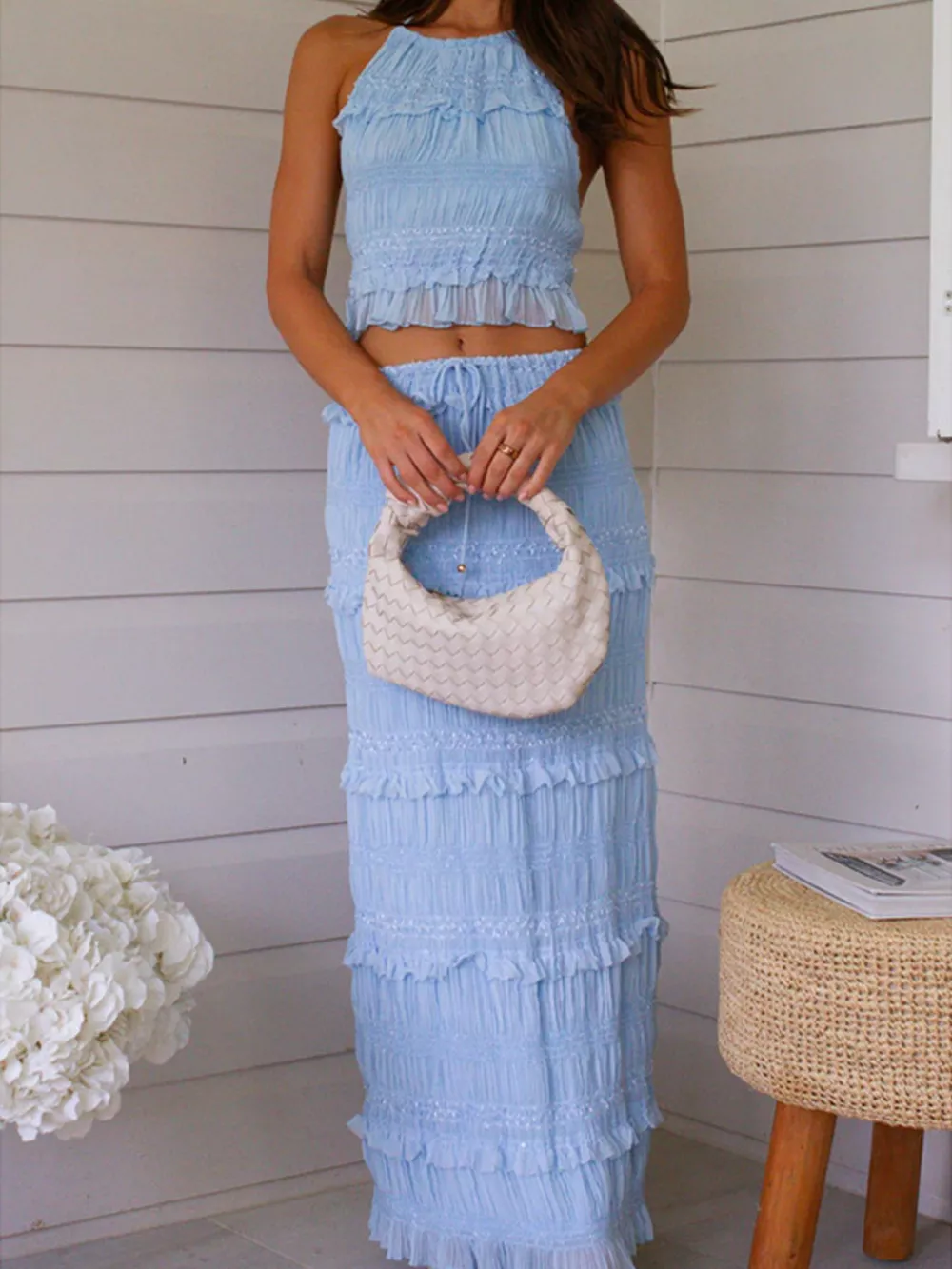 Sleeveless Top and Maxi Skirt Set, image 12