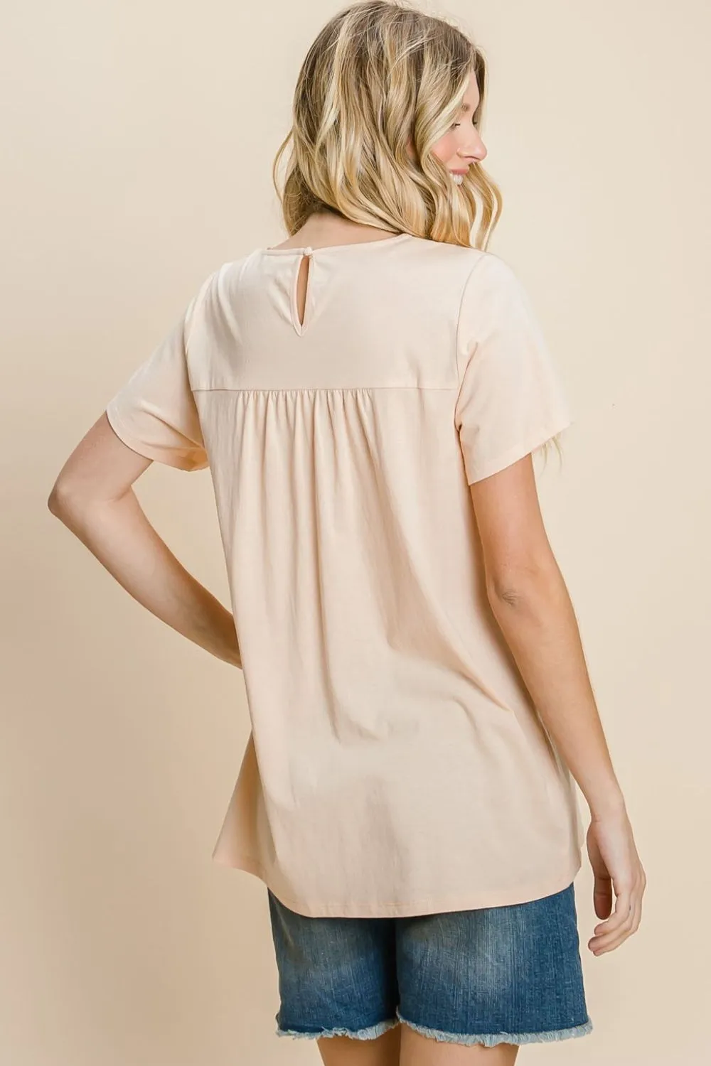 Cotton Bleu by Nu Label Eyelet Round Neck Short Sleeve T-Shirt, image 2
