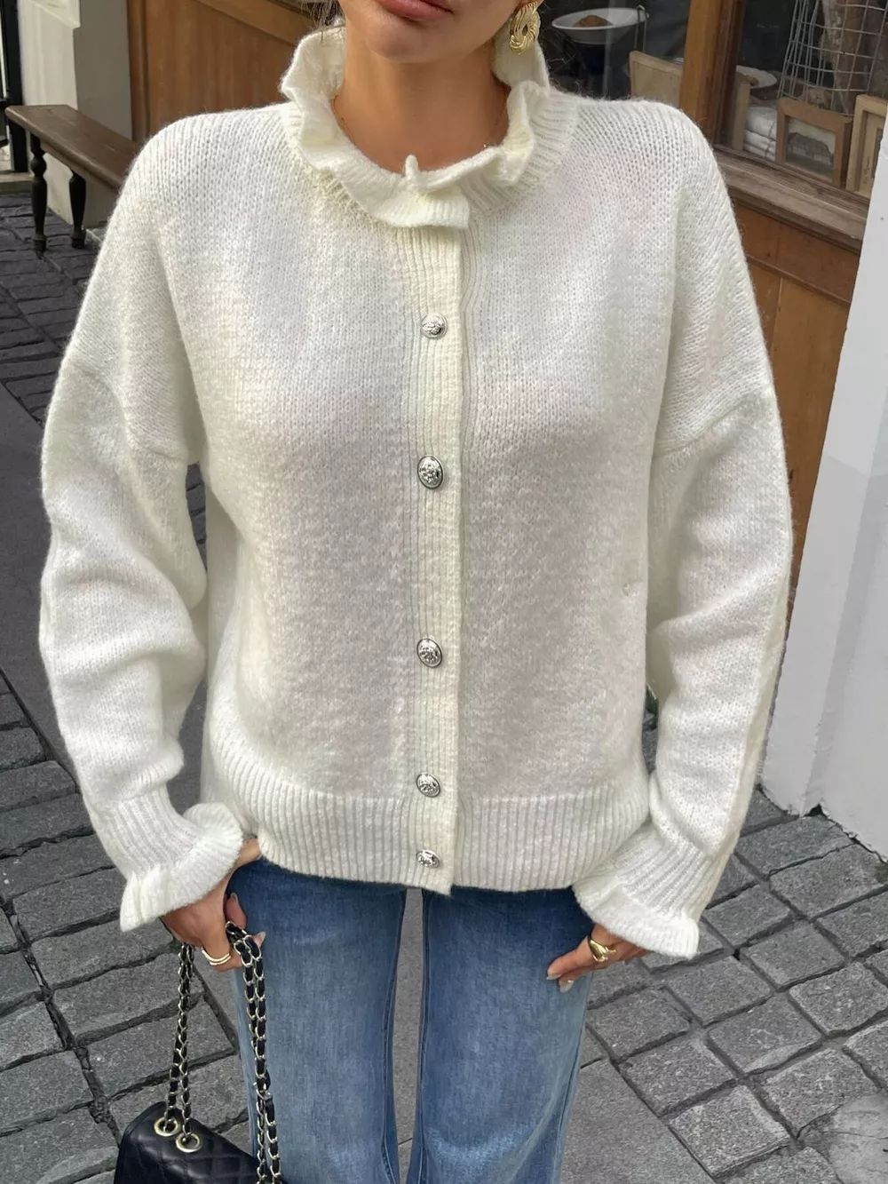 Button-Down Long Sleeve Cardigan, image 2