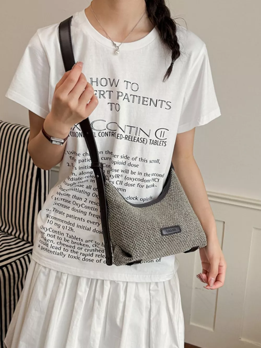Textured Hobo Shoulder Bag, image 4