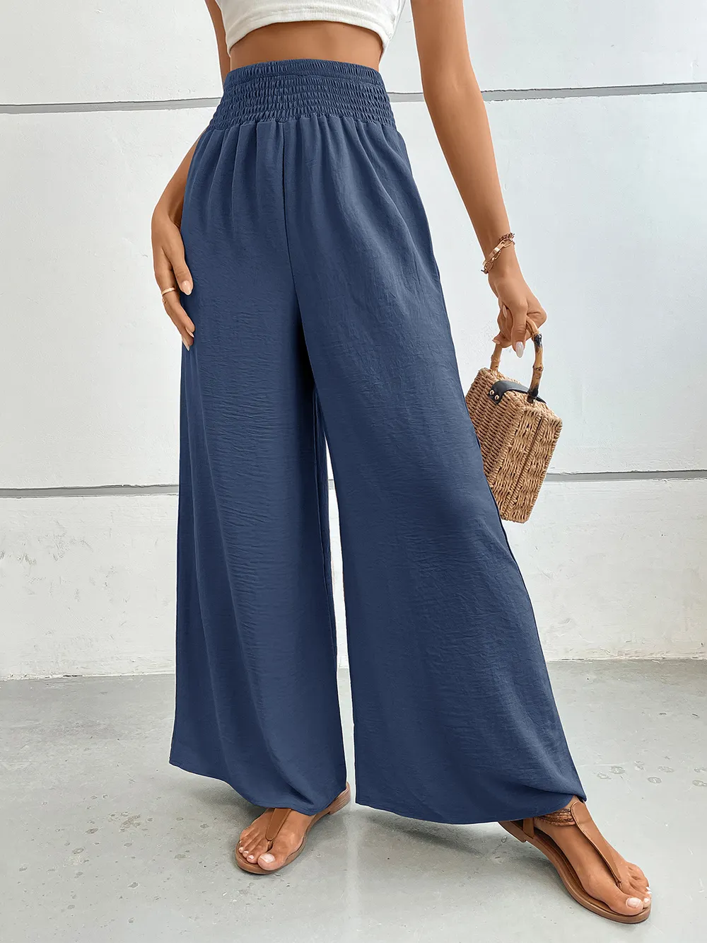 Wide Leg Pants with Pockets, image 2