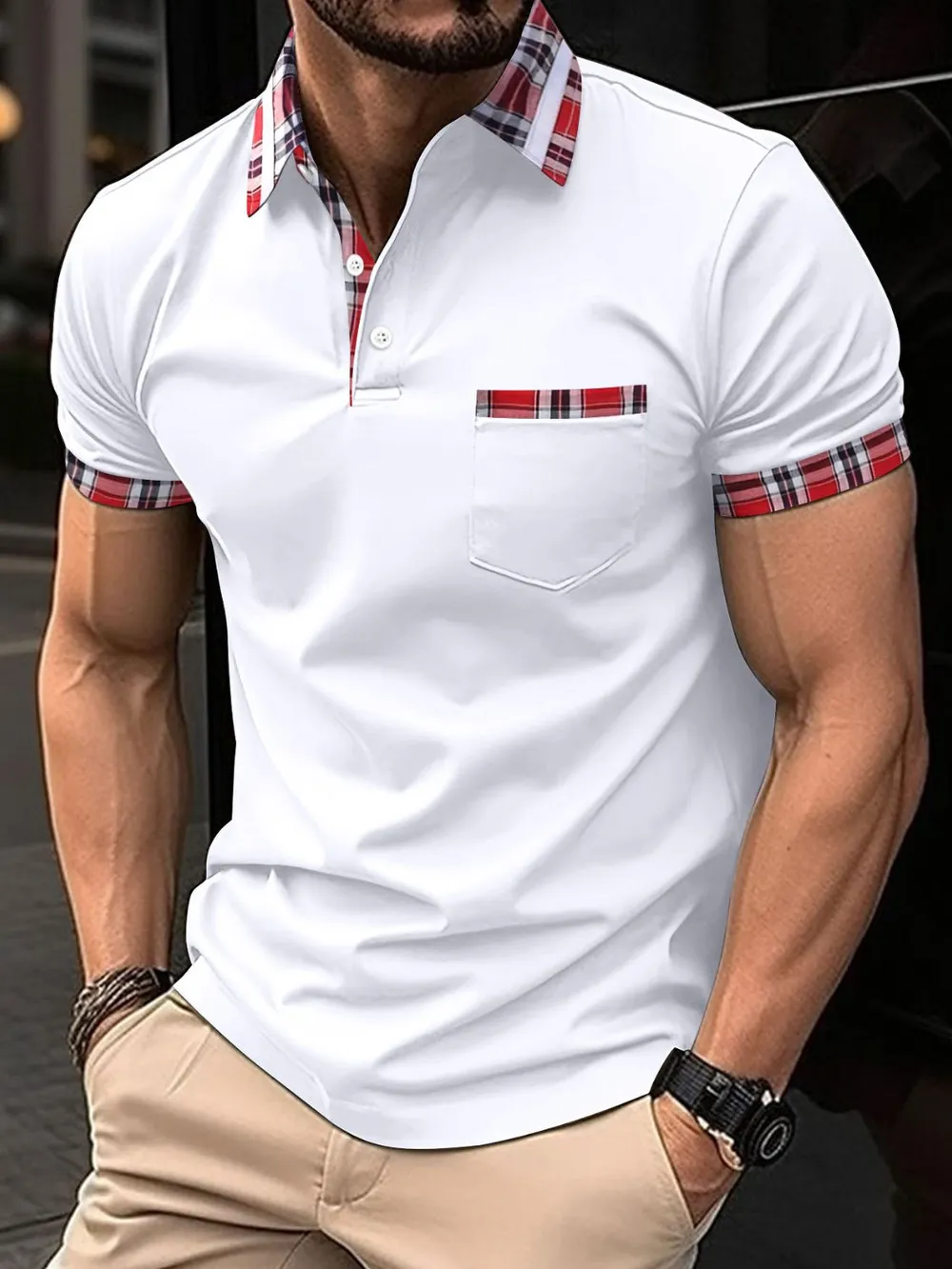 Men's Full Size Collared Neck Short Sleeve Polo Plus Size, image 6