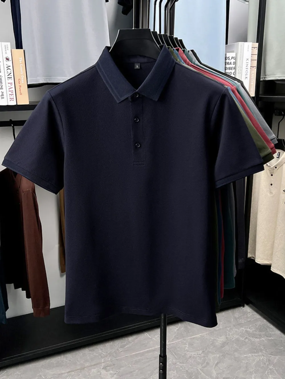 Men's Plus Size Button Detail Short Sleeve Polo, image 4