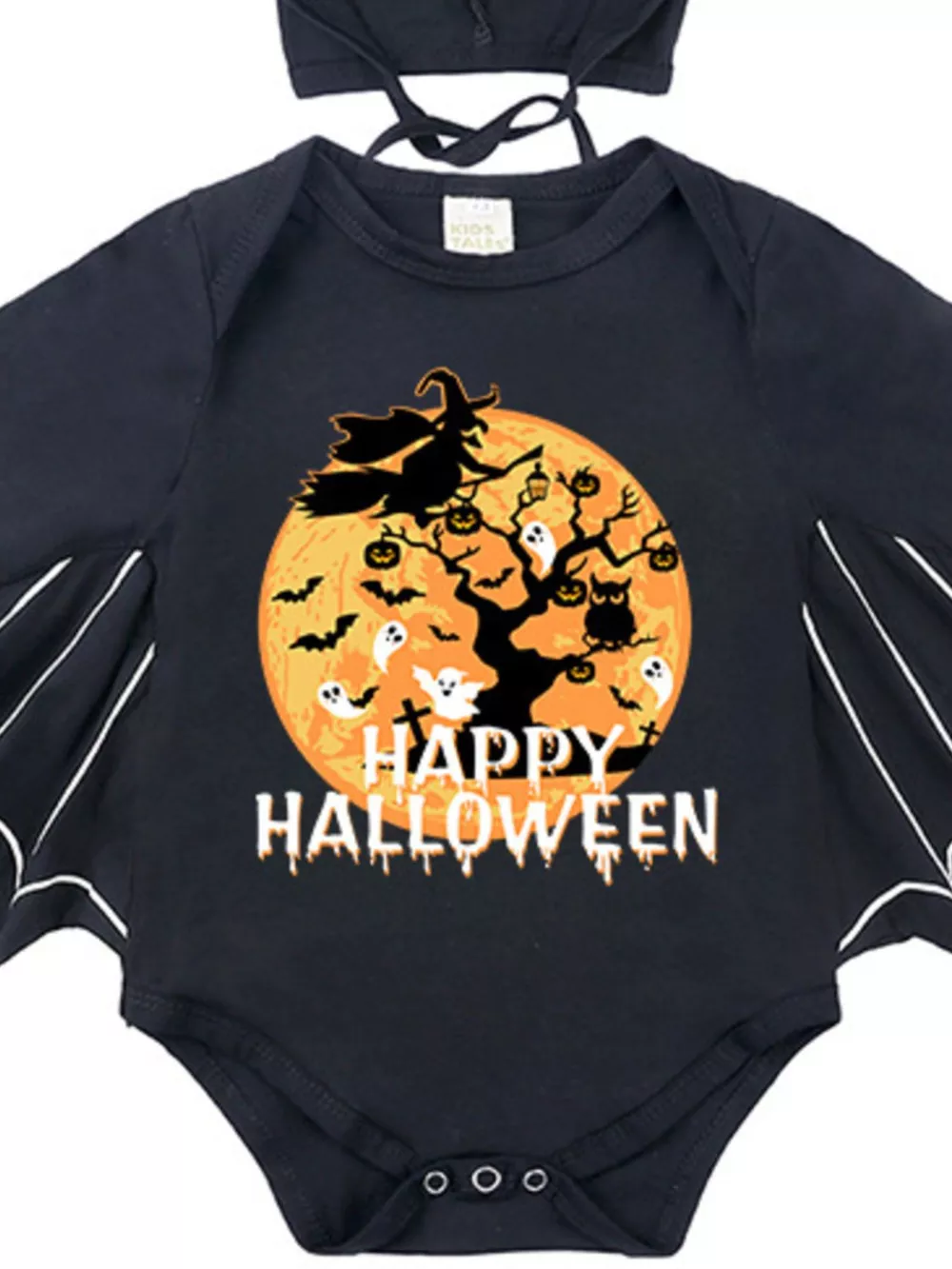 Children's Halloween Bat Bodysuit & Hat Costume Set, image 6