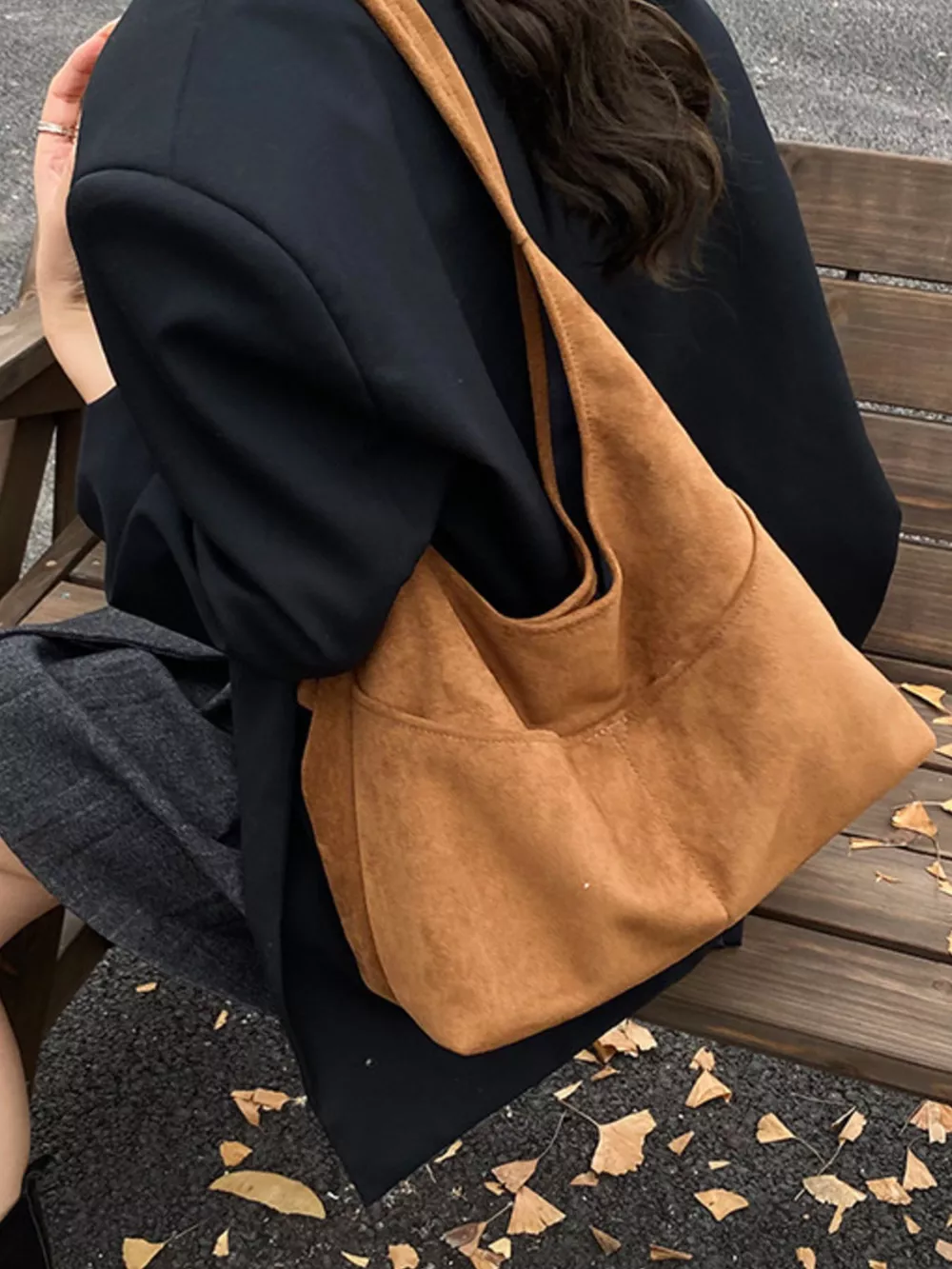 Minimalist Suede Shoulder Bag, image 13