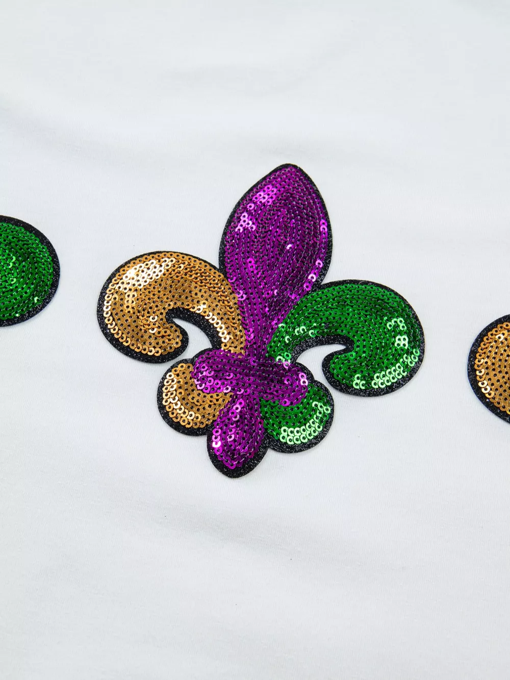 Sequin Mardi Gras Half Sleeve T Shirt, image 2