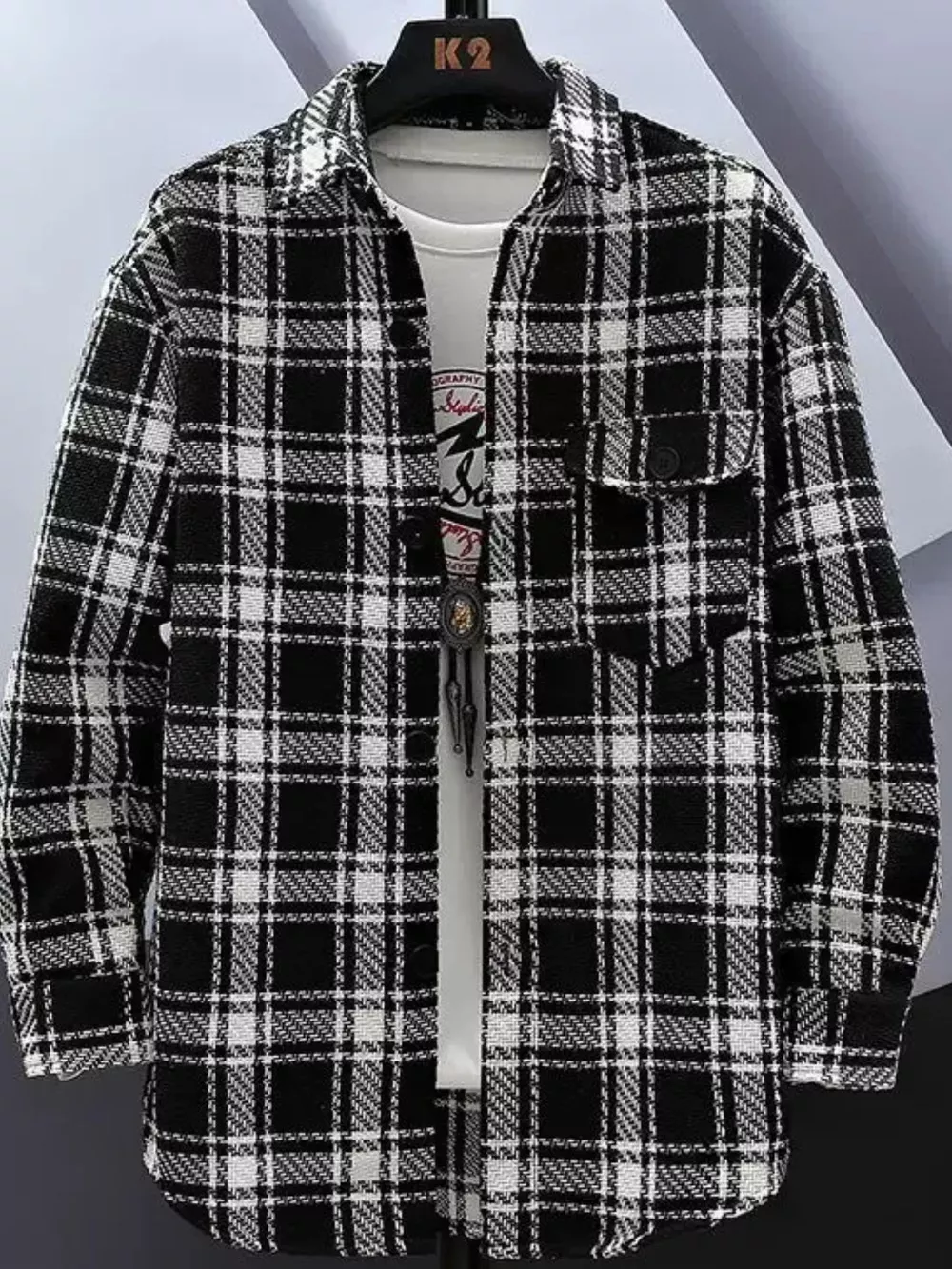 Men's Plus Size Plaid Button Up Shirt