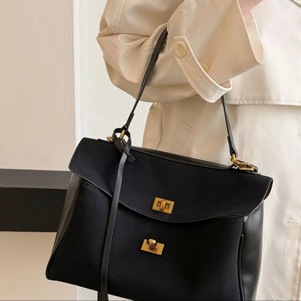 Solid Color Flap Crossbody Bag, image 3