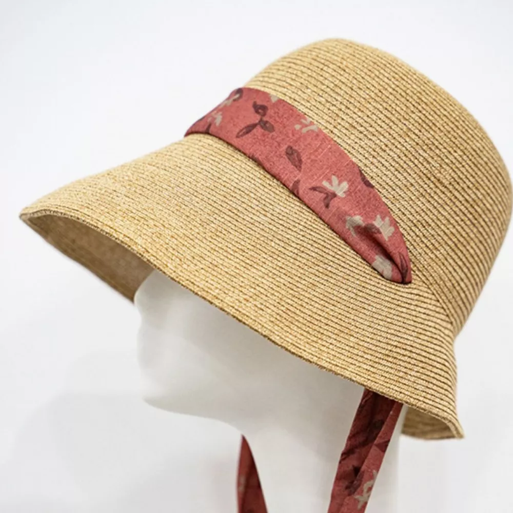 Floral Ribbon Straw Sun Hat, image 3