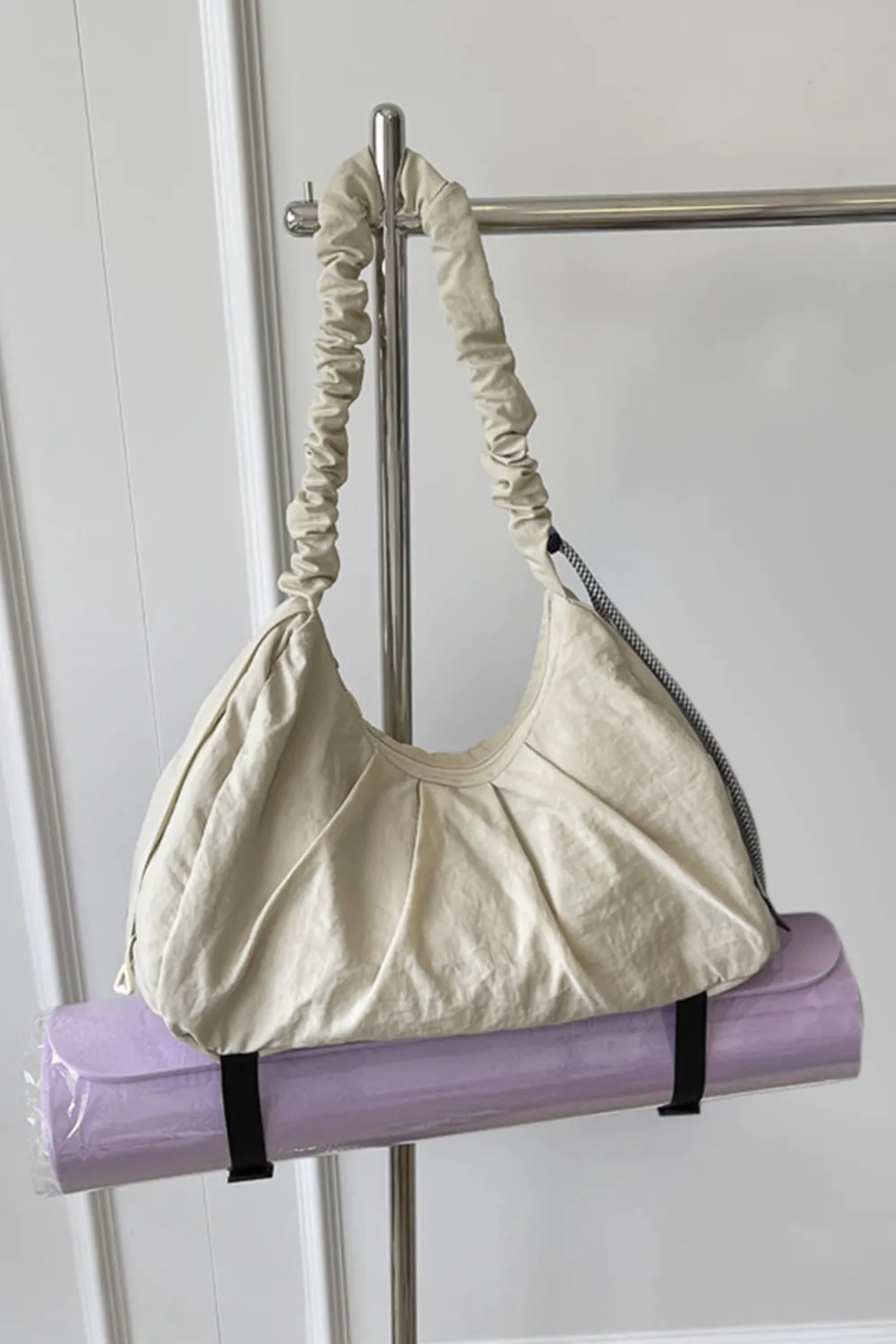 Drawstring Strap Ruched Crossbody Bag, image 5