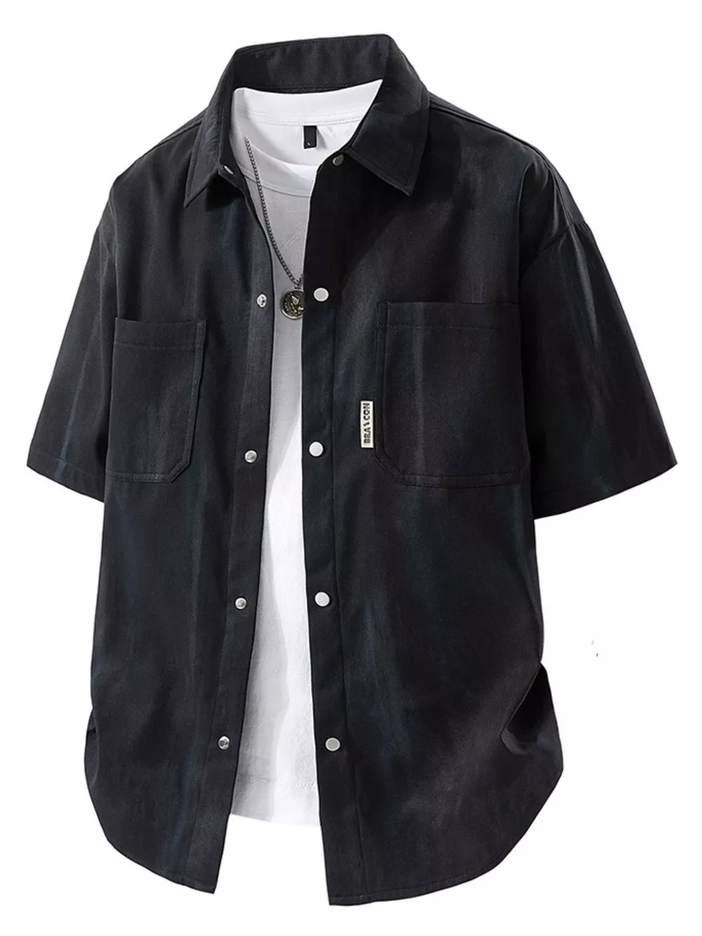 Men's Plus Size Snap Down Short Sleeve Shirt, image 3