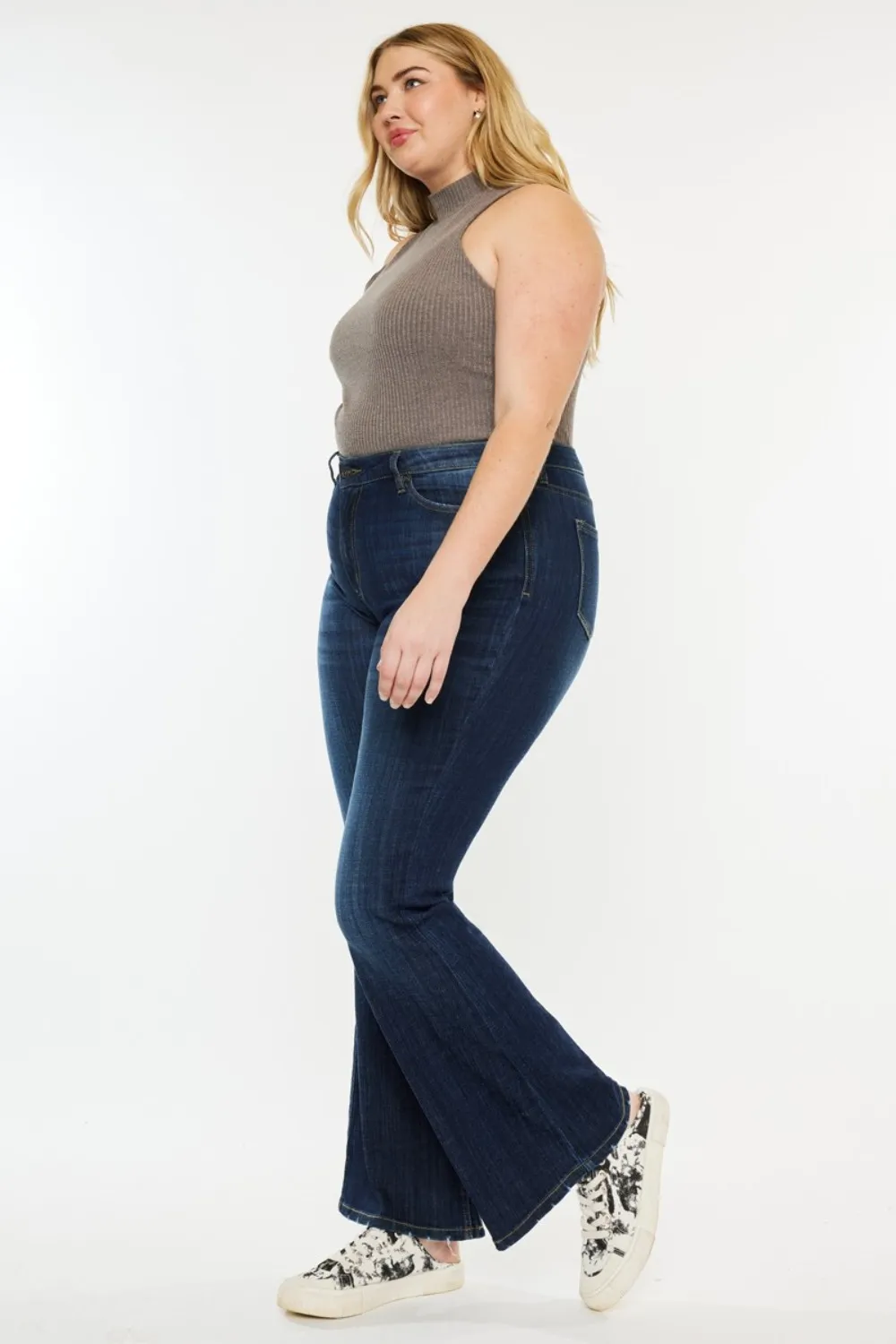 Full Size Mid Rise Flare Jeans, image 2