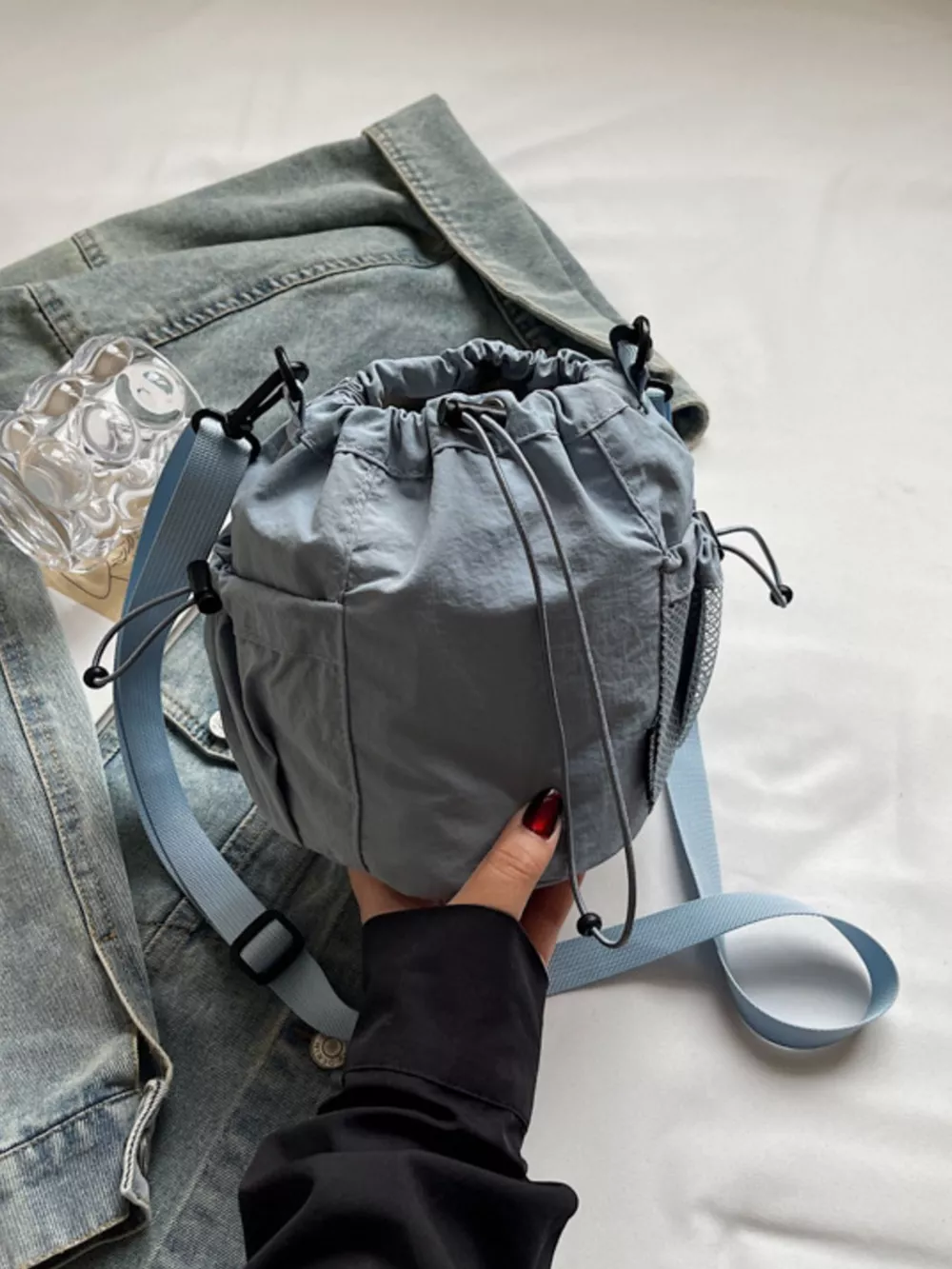 Drawstring Bucket Crossbody Bag, image 9