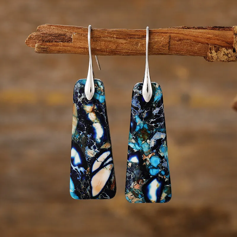 Copper Natural Stone Earrings, image 2