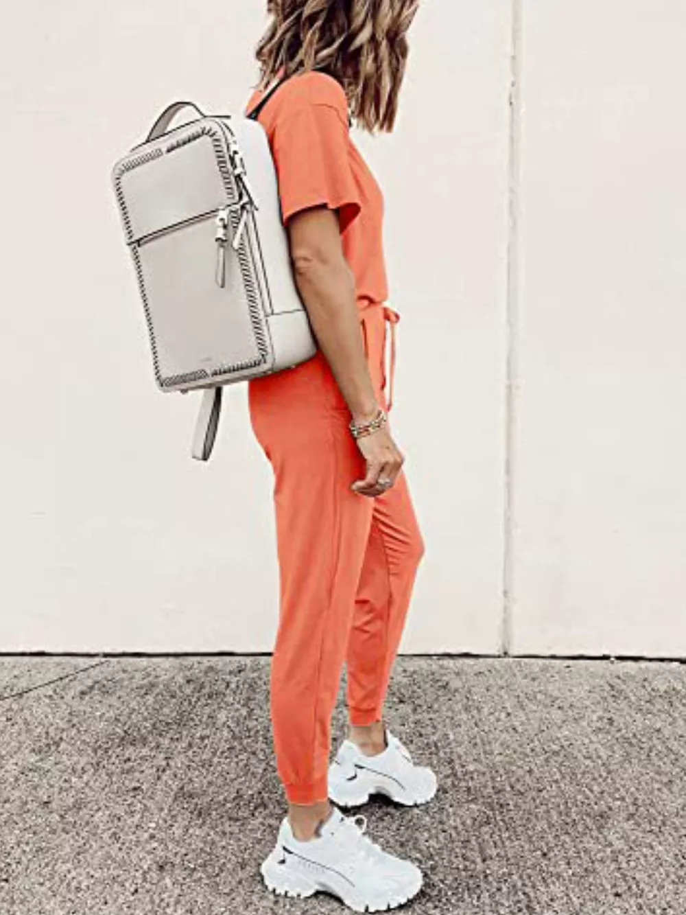 Full Size Round Neck Top and Drawstring Pants Set Plus Size, image 11