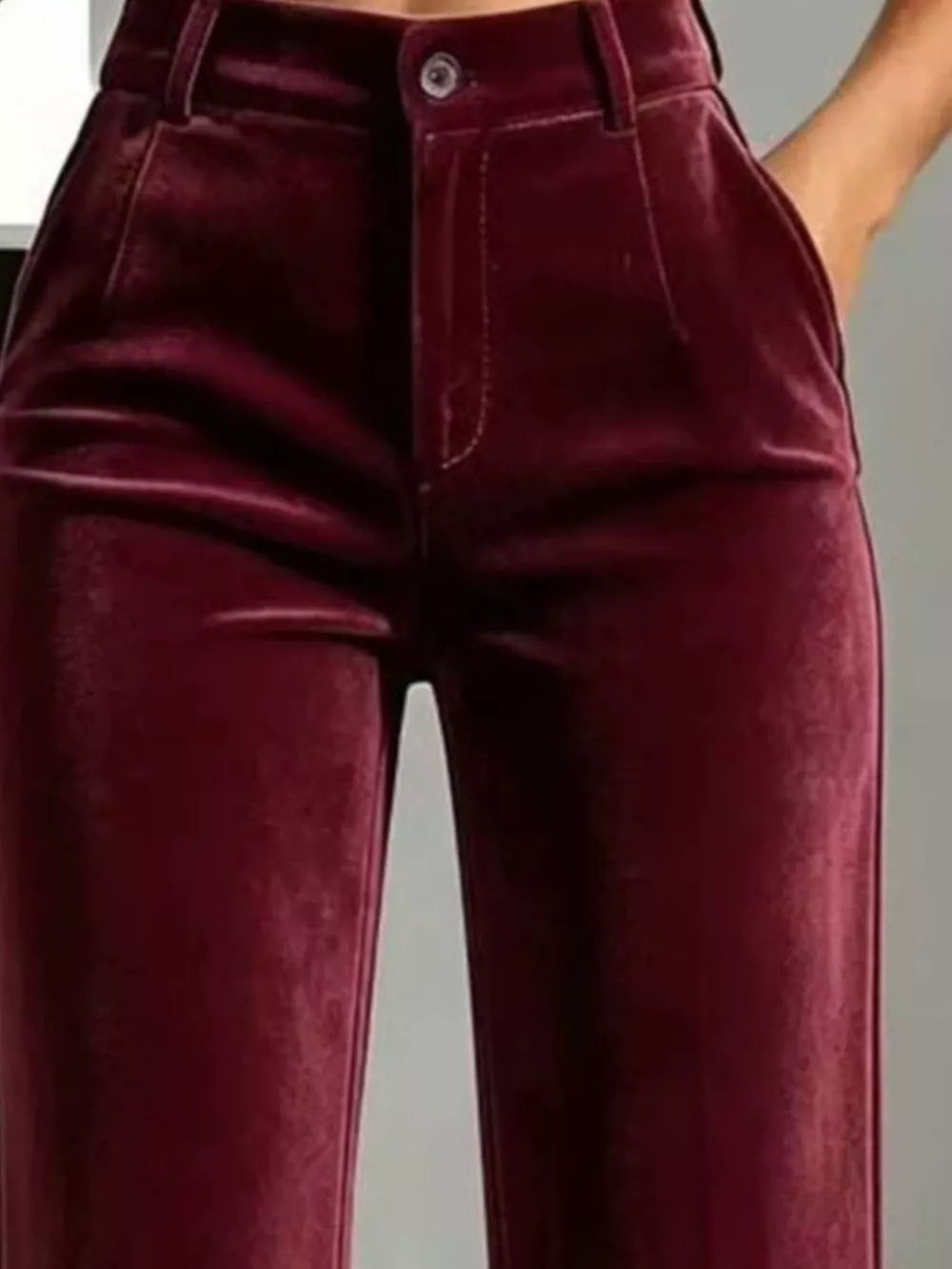 Full Size High-Waisted Velvet Pants Plus Size, image 6