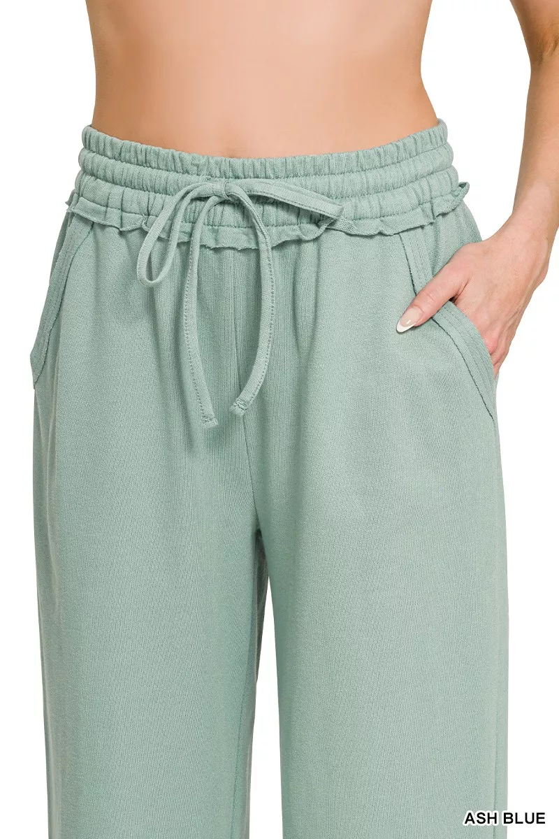 French Terry Wide Leg Sweatpants, image 4