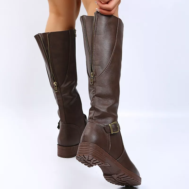 Round Toe Block Heels Boots, image 10