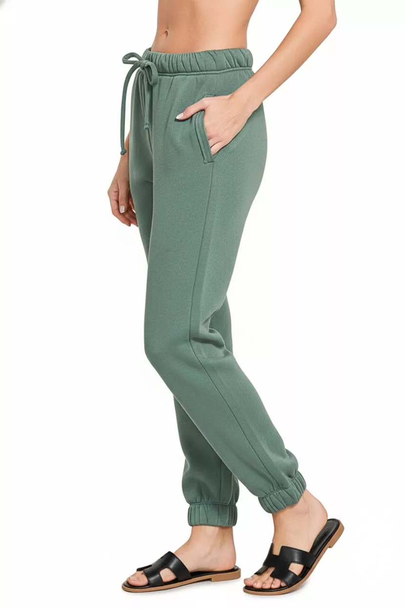 Fleece Drawstring Joggers With Pocket, image 3