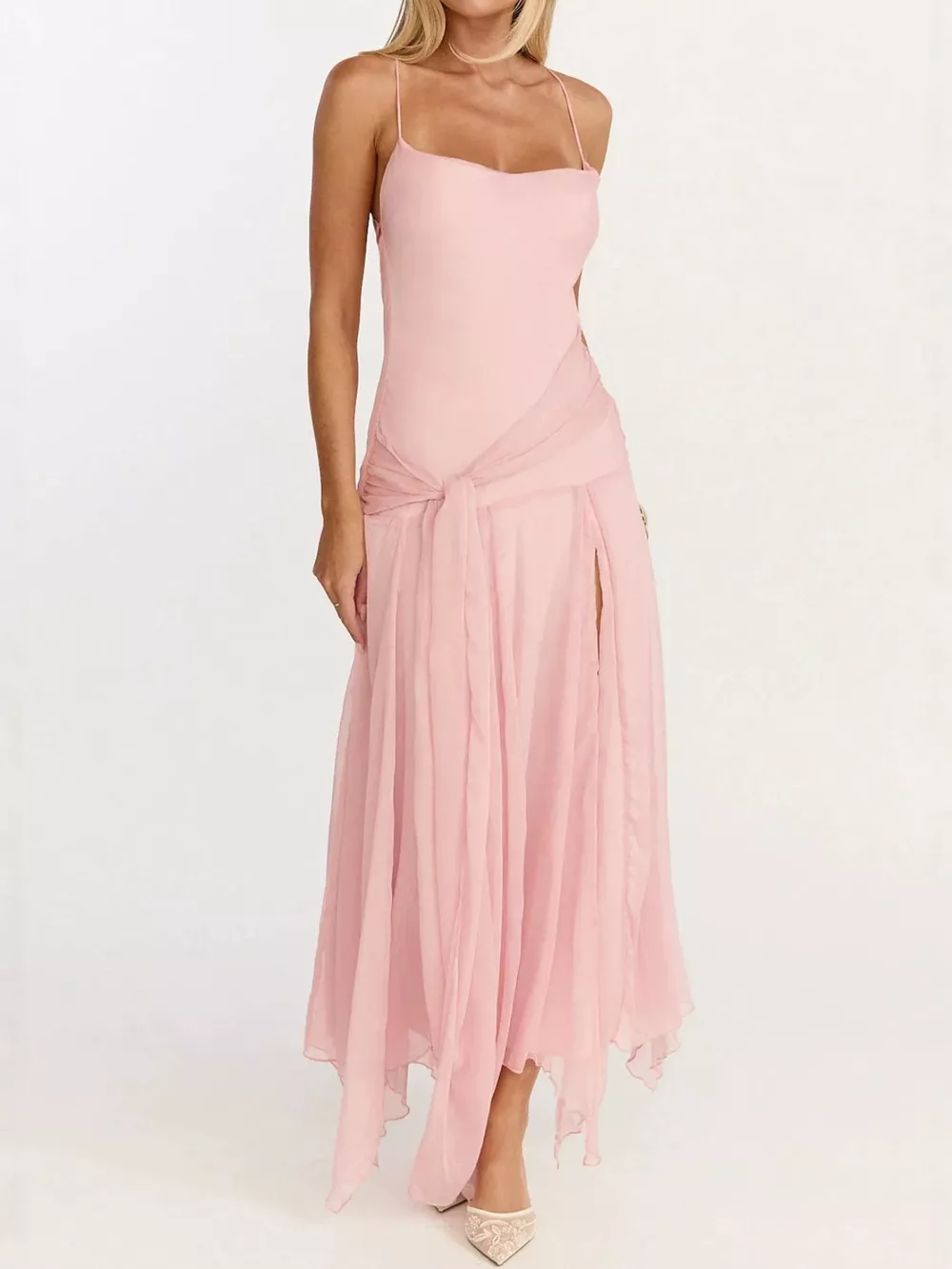 Slit Spaghetti Strap Dress, image 2