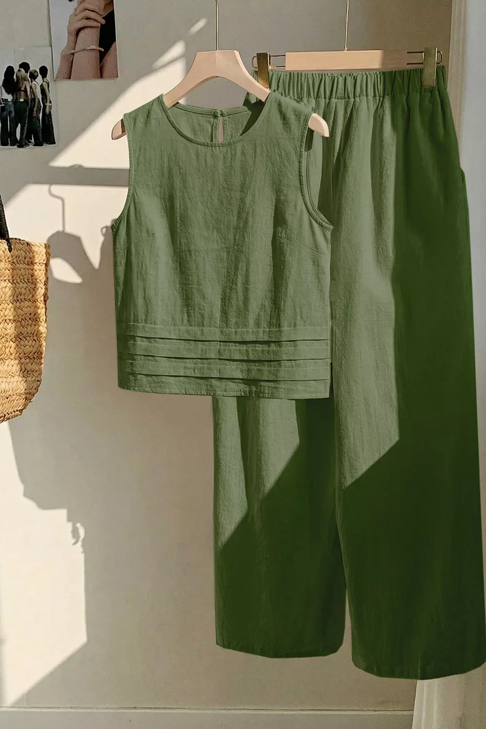 Sleeveless Top and Wide-Leg Pants Set, image 7