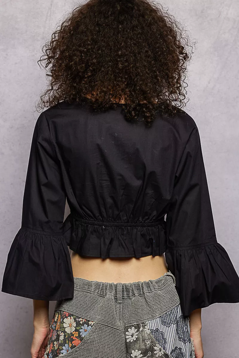 Floral Embroidered Cropped Blouse, image 4