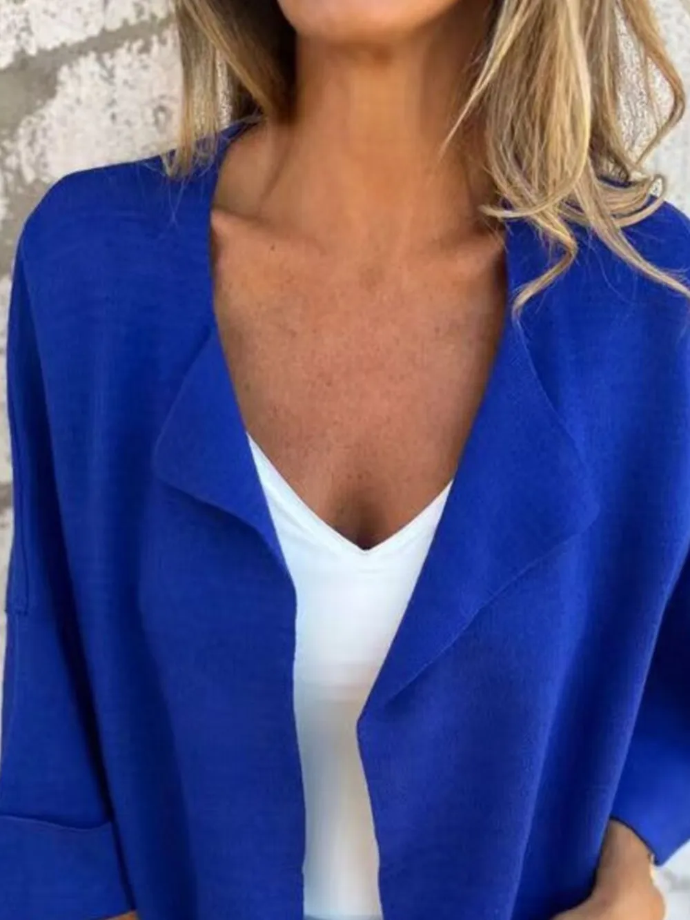 Full Size Open Front 3/4 Sleeve Cardigan Plus Size, image 18