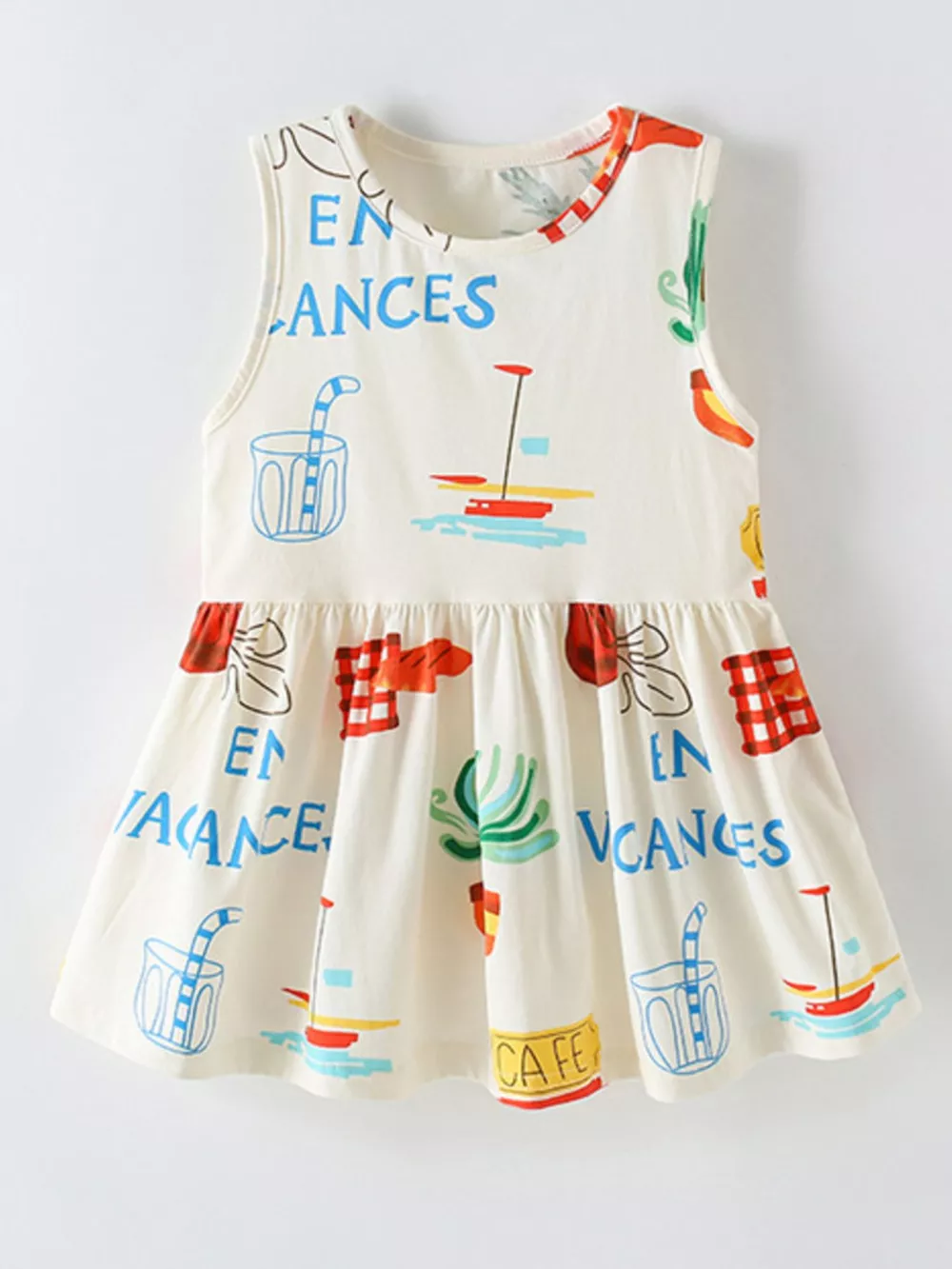 Children's Printed Sleeveless Summer Dress, image 2