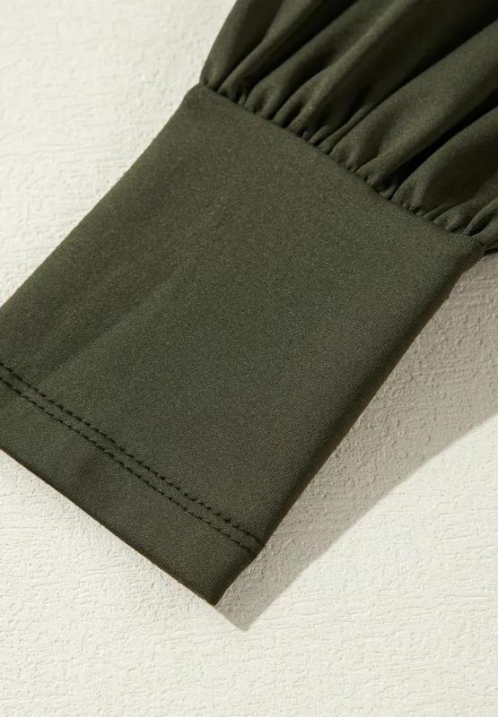 Ruched Surplice Long Sleeve Bodysuit, image 2