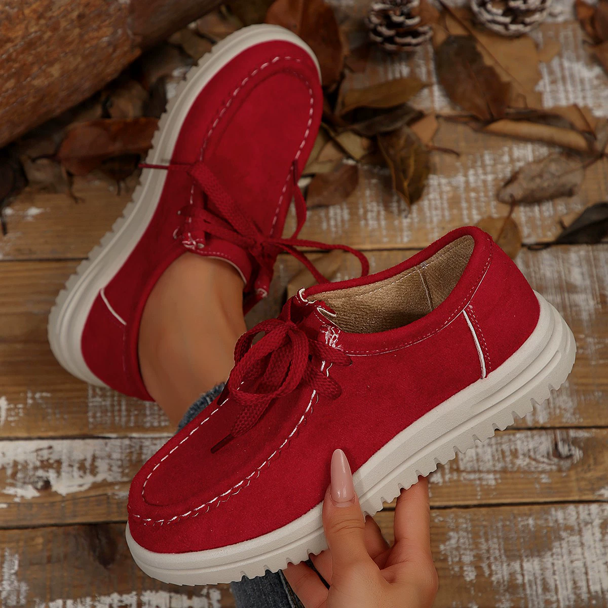 Lace-Up Round Toe Loafers, image 3