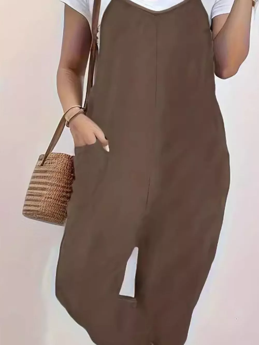 Casual Loose Fit Spaghetti Strap Jumpsuit, image 12