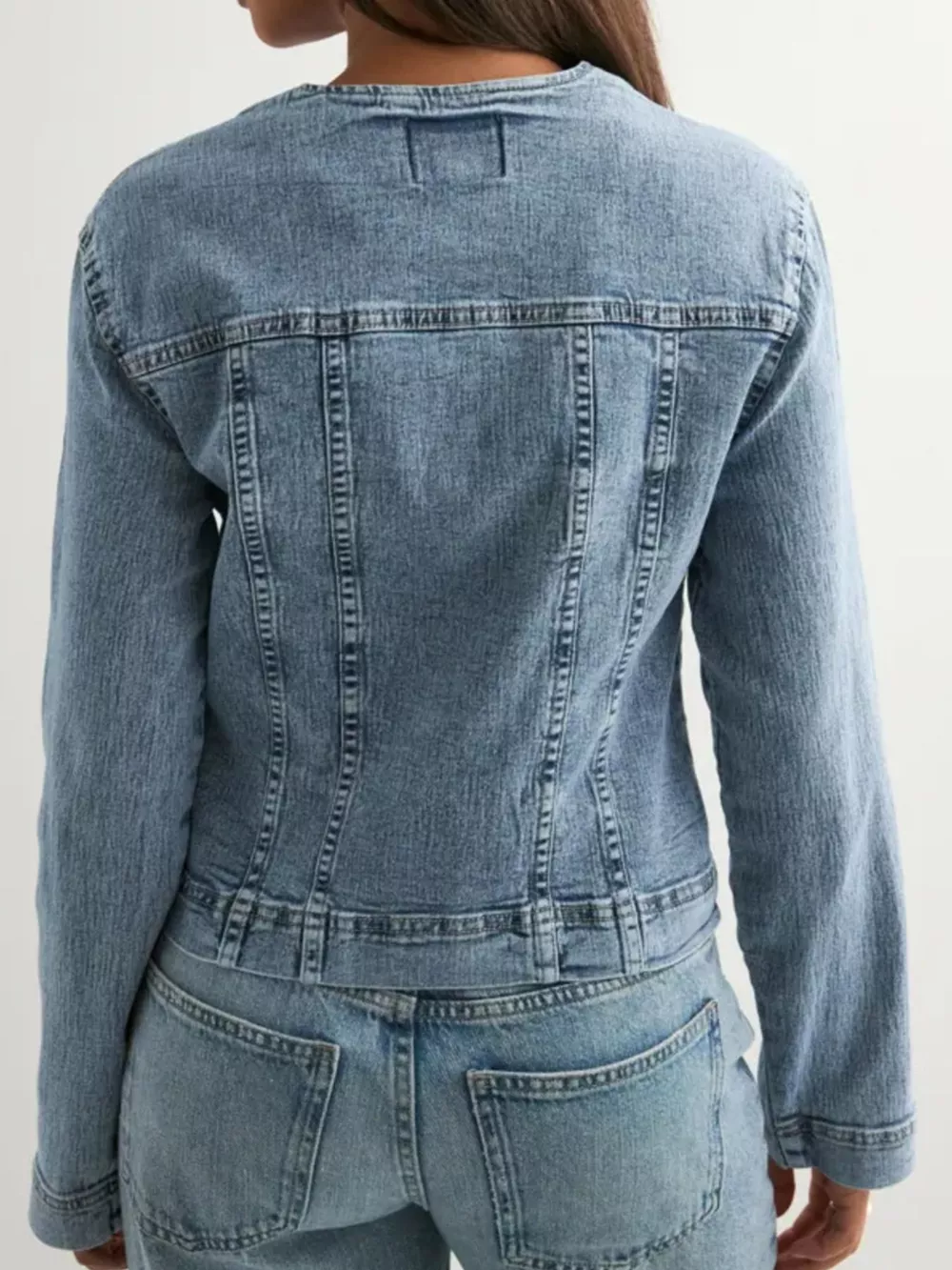 Classic Button-Down Denim Jacket, image 7