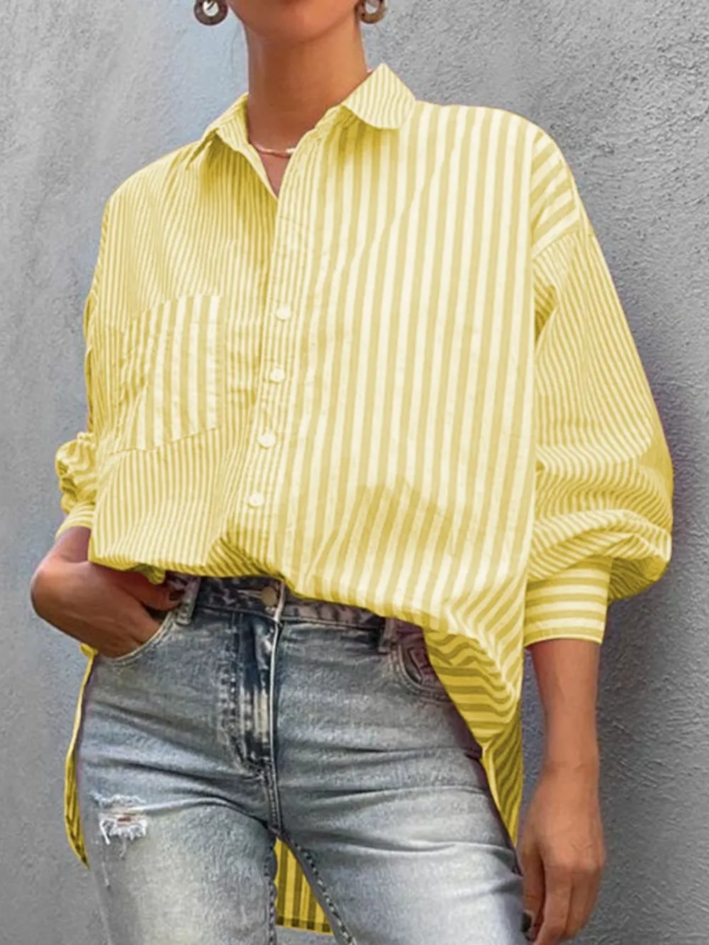 Striped Button Down Long Sleeve Shirt, image 4