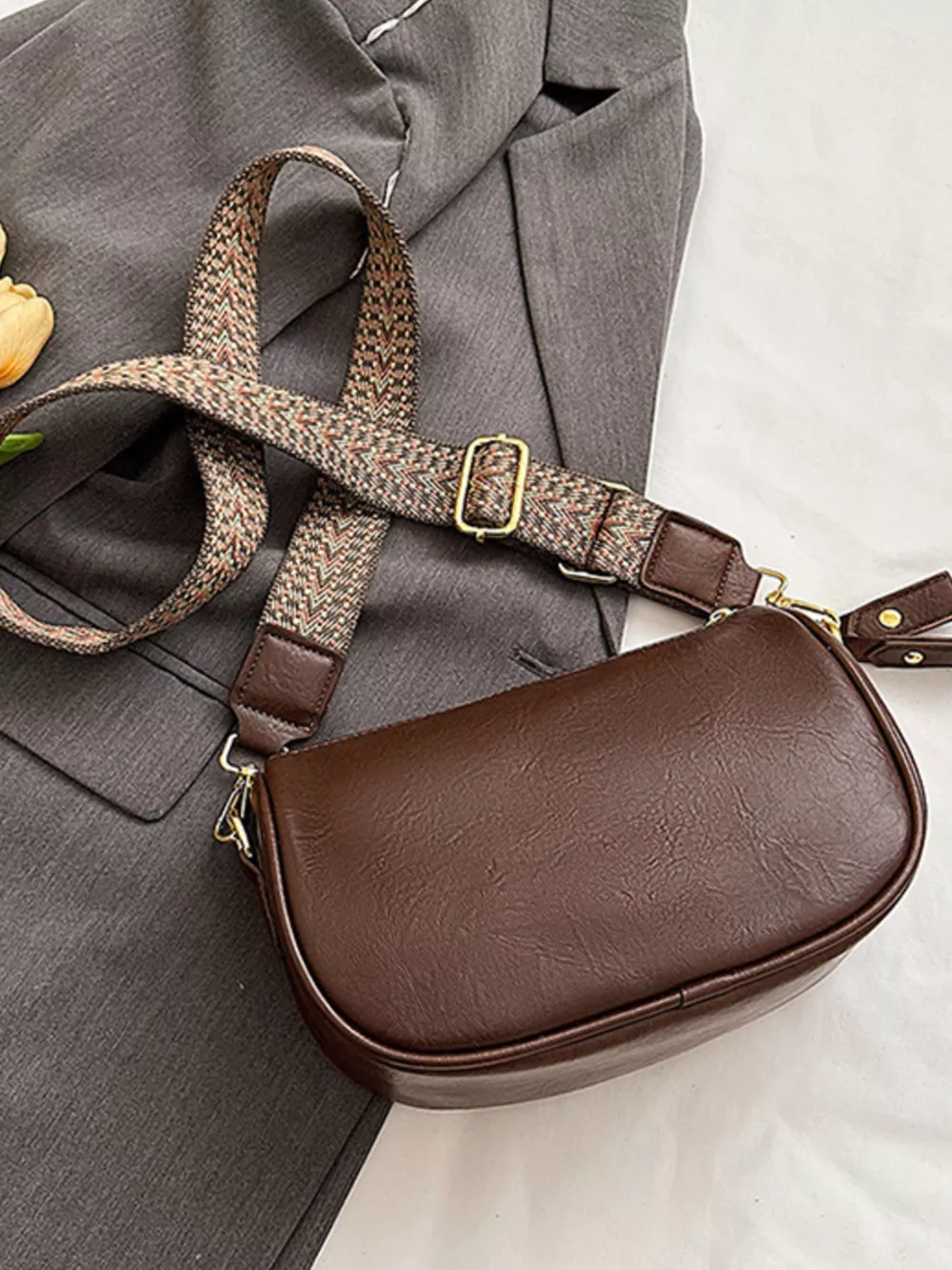 Wide Strap Crossbody Bag, image 2