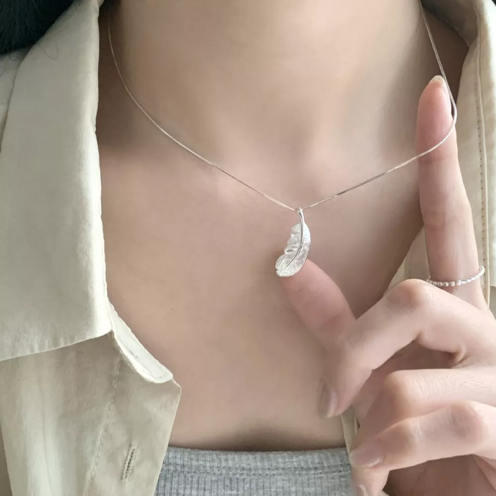 Feather Pendant Necklace, image 3