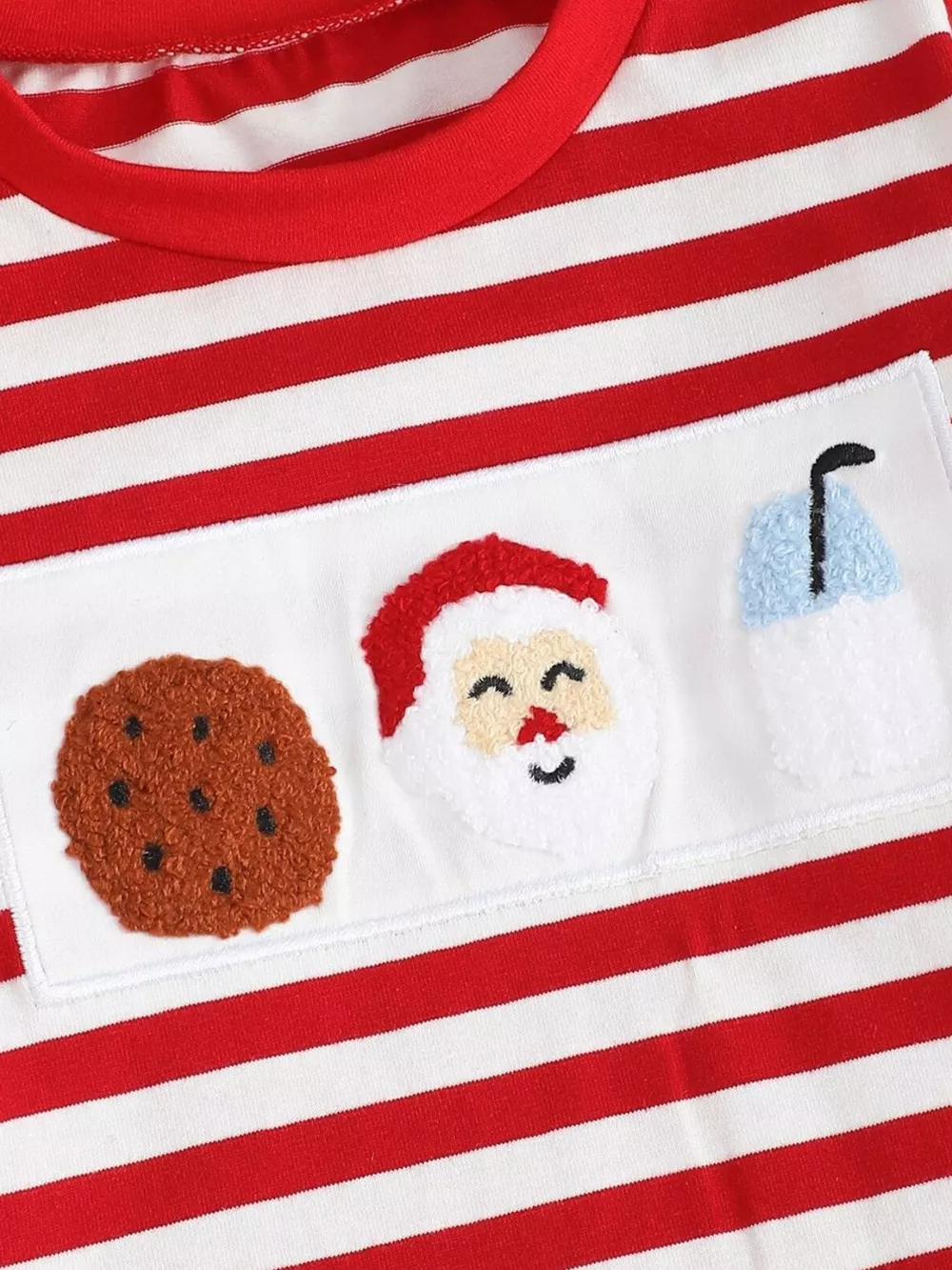 Children's Christmas Striped Pajama Set, image 4