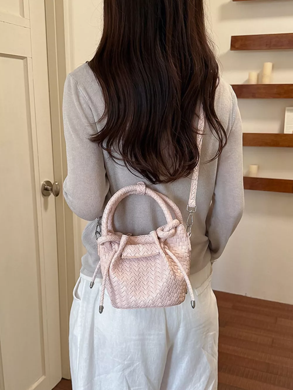 Woven Bucket Crossbody Bag, image 5