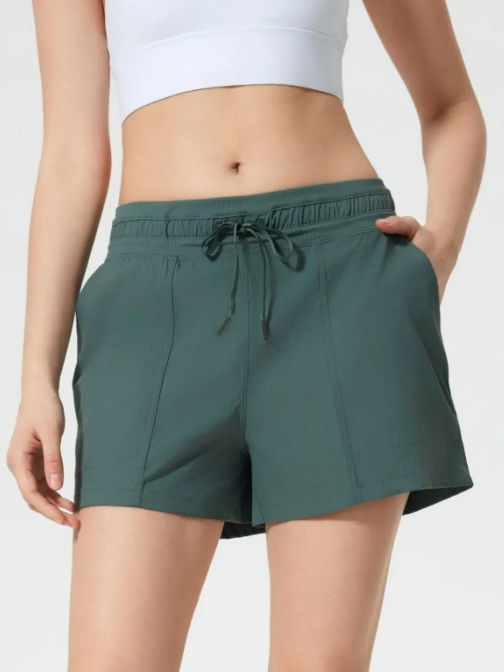Drawstring Active Shorts with Pockets, image 2