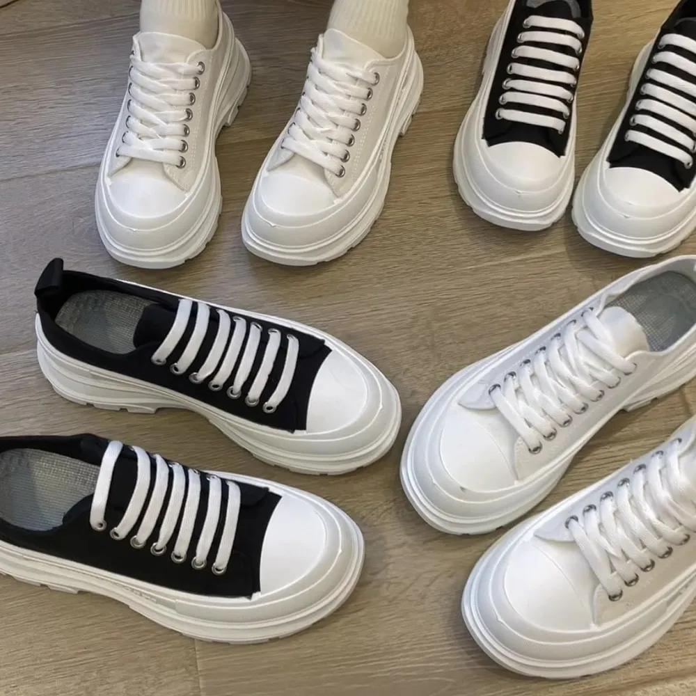 Lace Up Round Toe Platform Sneakers, image 2