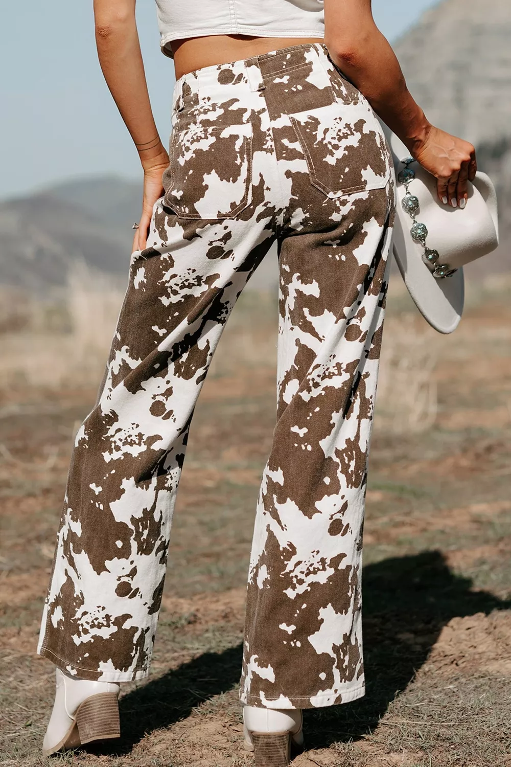 Abstract Pattern Regular Fit Full-Length Western Style Jeans, image 5