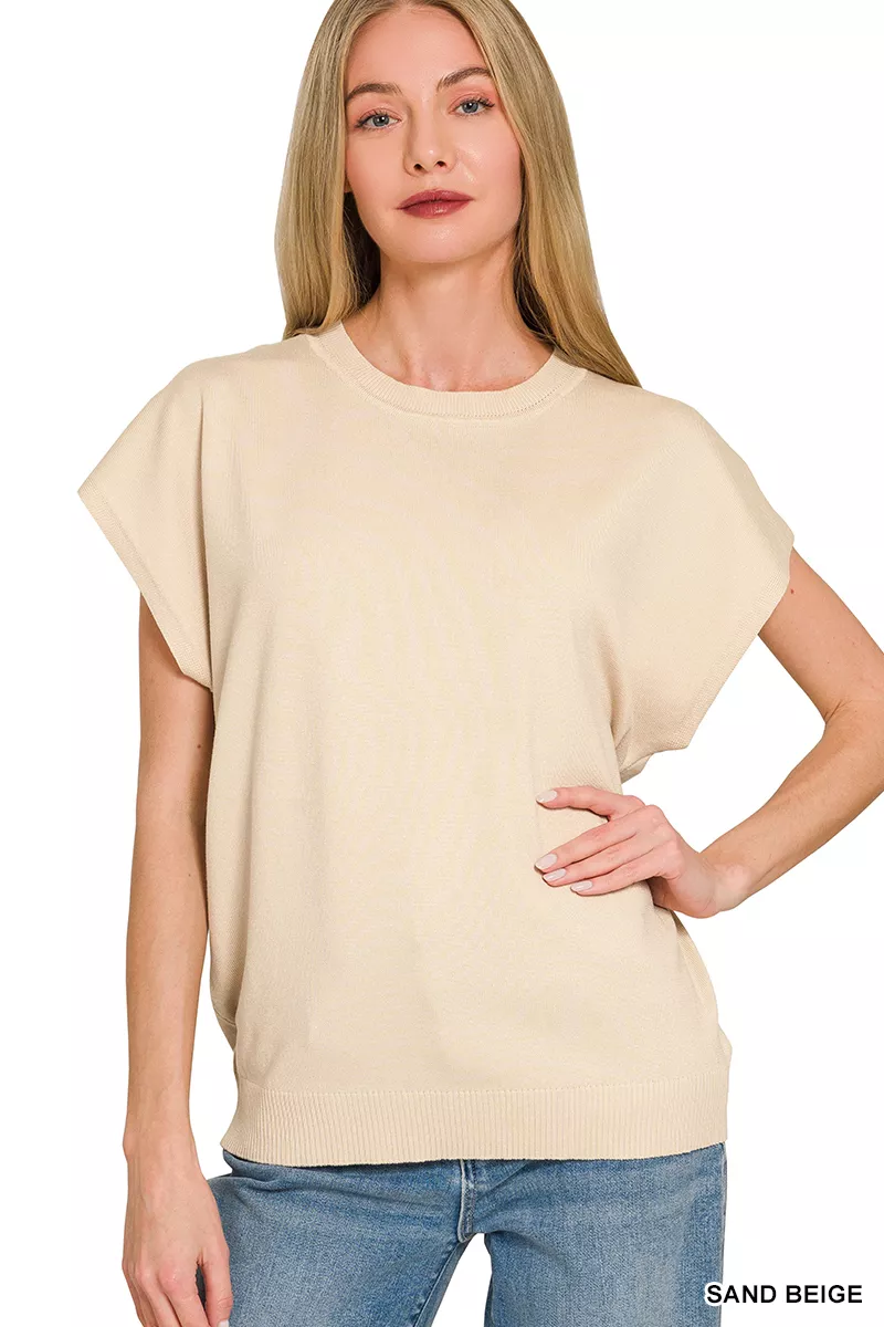Viscose Round-neck Short Sleeve Sweater, image 2